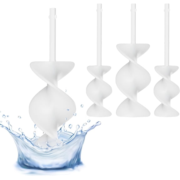 Resiners Dual-Head Resin Mixer Paddles for Auto Mixing, 4pcs Spiral Silicone Paddles, Epoxy Mixer Replacement, Electric Stirrer Drill Attachment for Resin Casting, Silicone, Paint Mixing