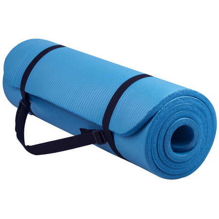 Everyday Essentials All-Purpose 1/2-Inch High Density Foam Exercise Yoga Mat Anti-Tear with Carrying Strap, (Best Yoga Mat For Sweaty Hands)