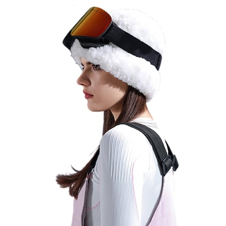 Yihuala Winter Warm Cap Plush Knitted Sports Hat Fashion Windproof Ski Hat Outdoor Cap for Running Cycling Hiking
