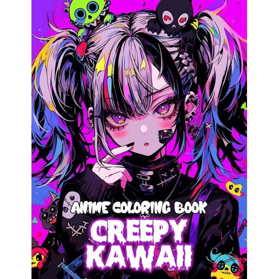Anime & Manga Coloring Books Anime Coloring Book Creepy Kawaii: Manga Art & Anime Enthusiast Stress Relief Coloring For Teens and Adults, Book 9, (Paperback)