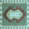 thumbnail image 1 of Ahgly Company Indoor Square Abstract Light Blue Modern Area Rugs, 8' Square, 1 of 4