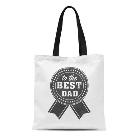 KDAGR Canvas Tote Bag Happy Fathers Day to the Best Dad Congratulation Reusable Shoulder Grocery Shopping Bags