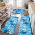 thumbnail image 2 of Blue Gold Marble Pattern Kitchen Rugs Sets Of 3,Kitchen Runner Rugs Non Skid Washable,Decorative Kitchen Floor Mats for Kitchen,Sink,Laundry,17"x30"+ 17"x47" + 17"x59", 2 of 6