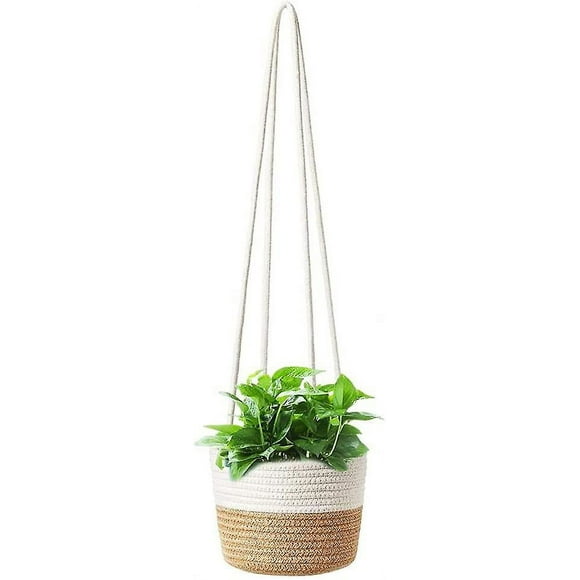 Hanging Jute Rope Flower Pot, Hanging Woven Basket, Plant Pots, Hanging Rope Planter, Hanging Planter Basket Pot For Plants, Indoor Or Outdoor Decorat