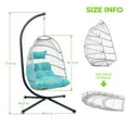 thumbnail image 3 of Holaki Swing Chair Outdoor,Egg Chair with Stand,Patio Rattan Wicker Hanging Swing Egg Chair Hammock Chair for Bedroom Porch Garden,Aluminum Alloy Steel Frame and UV Resistant Cushion,350LBS Capacity, 3 of 9