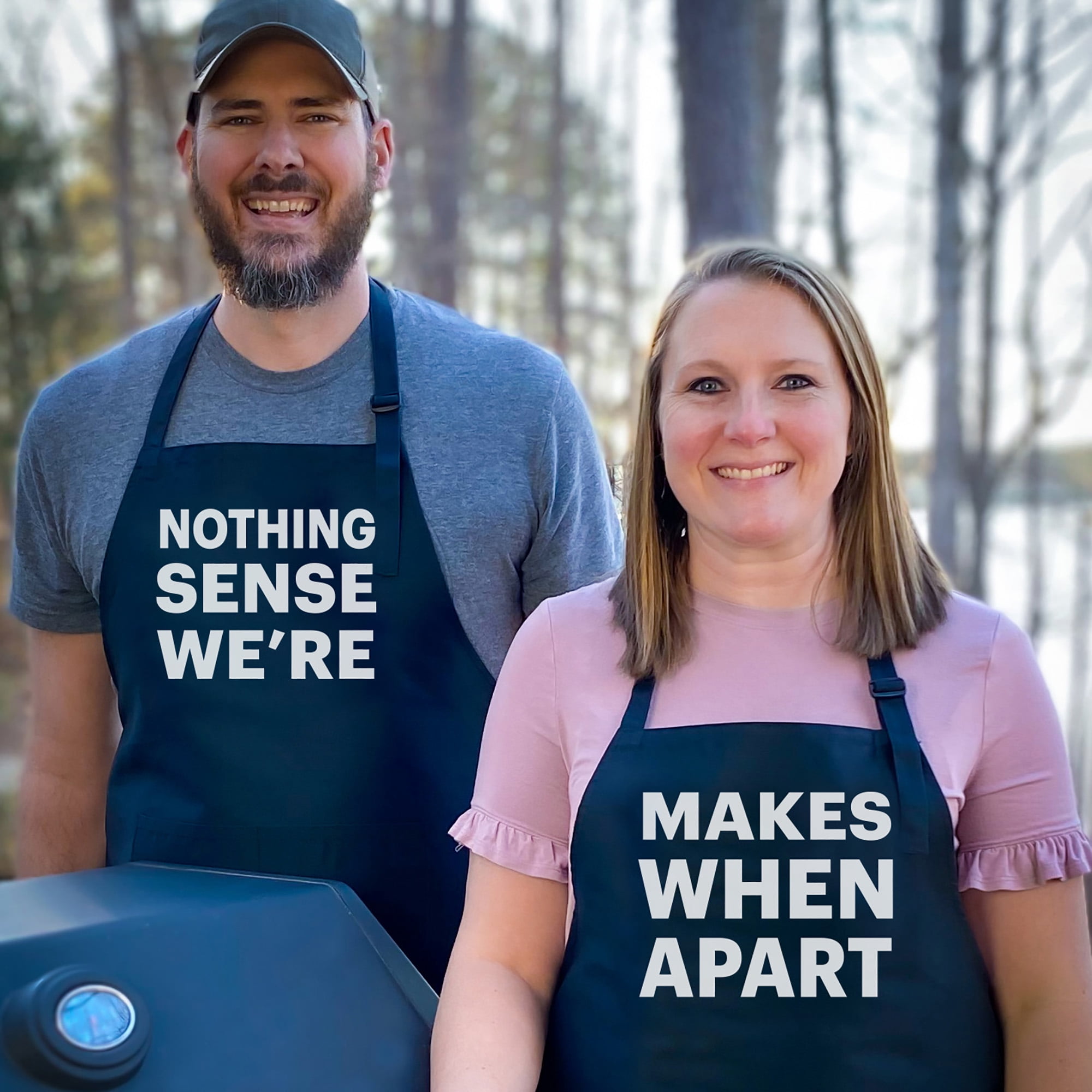 GuyAprons Nothing Makes Sense Couples Apron, Funny Aprons for Couples, Wedding Apron, Funny Couples Aprons