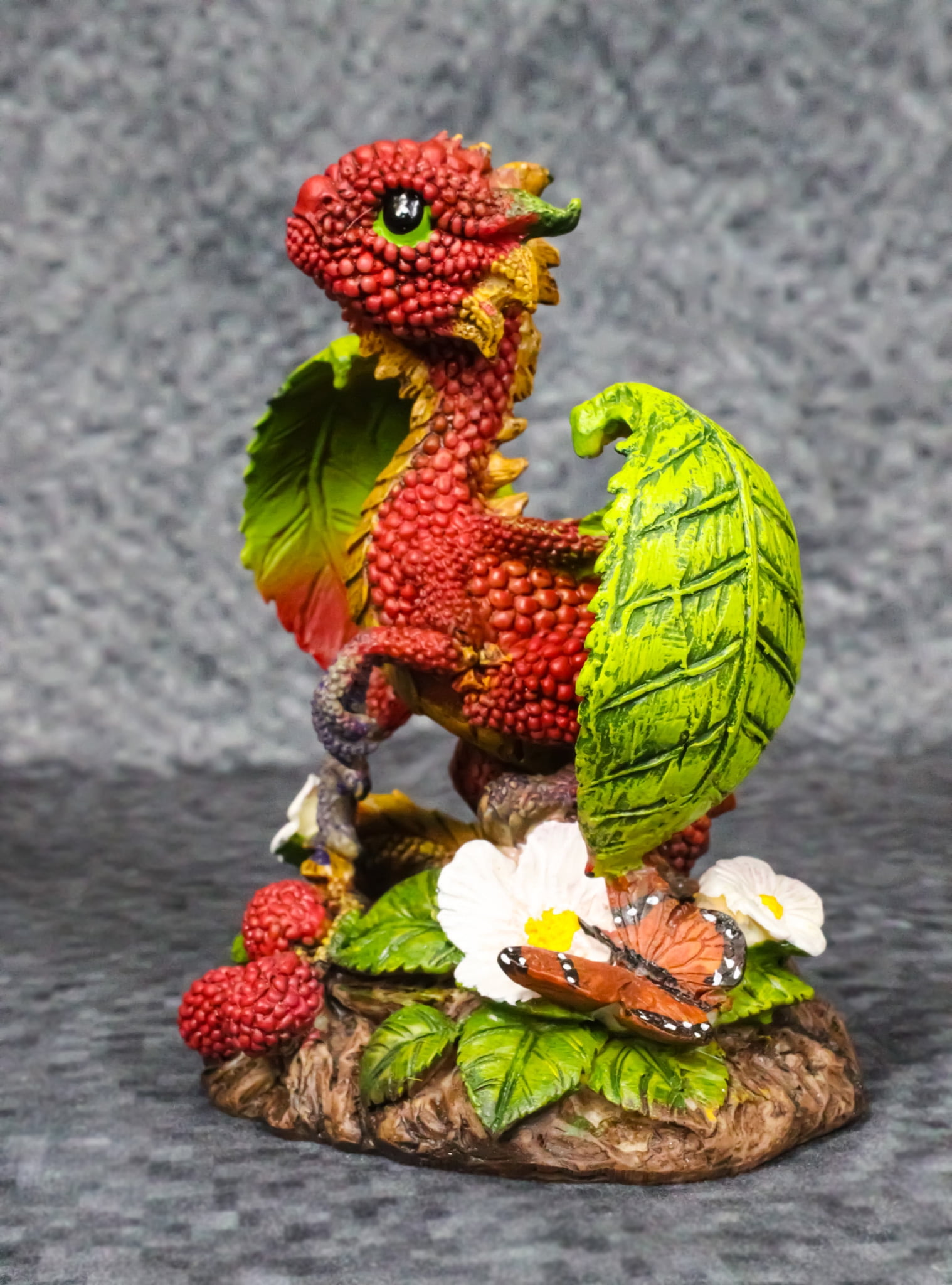  Ebros Colorful Garden Fruits and Berries Green Thumb Dragon  Statue by Stanley Morrison Medieval Fairy Dragons Fantasy Decor Figurine  (Very Berry Raspberry) : Patio, Lawn & Garden