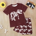 thumbnail image 5 of Kaprioy Toddler Boys Dinosaur Print T-Shirt & Shorts Set, 2-Piece Set Boys Dinosaur Print T Shirt + Shorts Sets Outfits Casual Wear Boys' Shorts Sets, 5 of 6