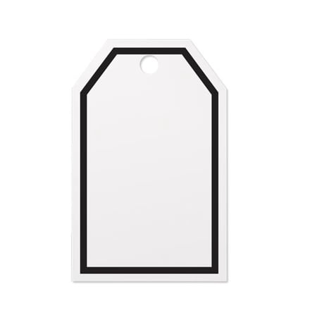 Luxe Black Border Gloss Gift Tags - 3.5 Inches x 2.25 Inches - 50 Pack (ptlx50) -Hang Tags, Gift Tags