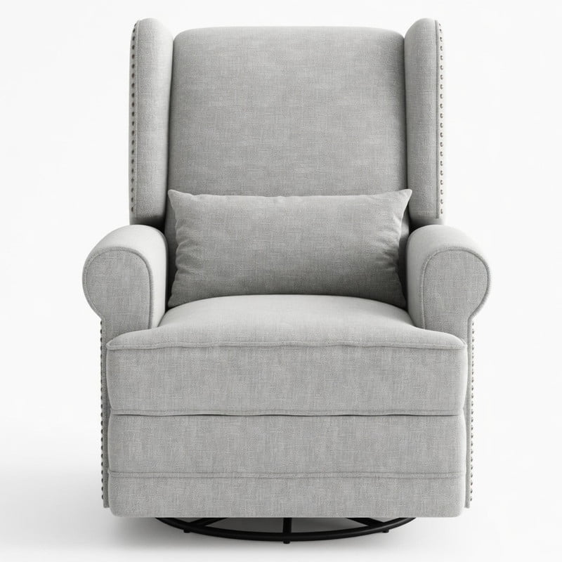 34.25" Extra Wide Swivel Recliner Glider Chair with Rocking, Lounge Chair with Pull-Out Footrest, Waterproof Fabric, Tool-Free Assembly