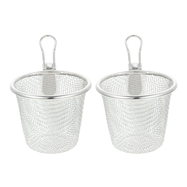 2Pcs Mesh Pasta Baskets Noodles Pasta Baskets Stainless Steel Strainers Mesh Filter Baskets