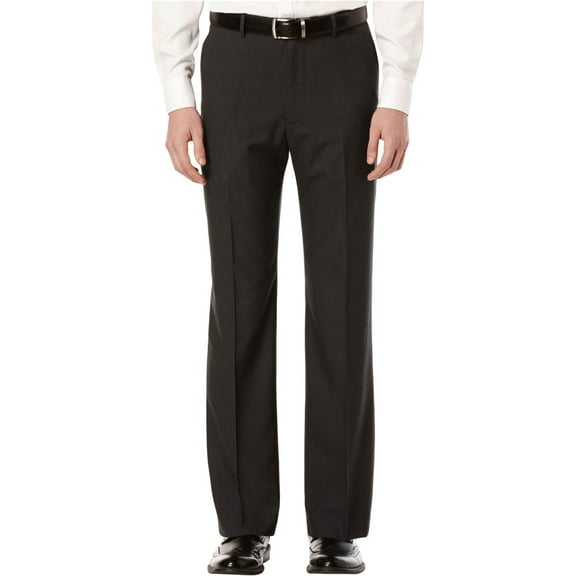 Perry Ellis Mens Mini-Check Casual Trouser Pants, Grey, 32W x 30L