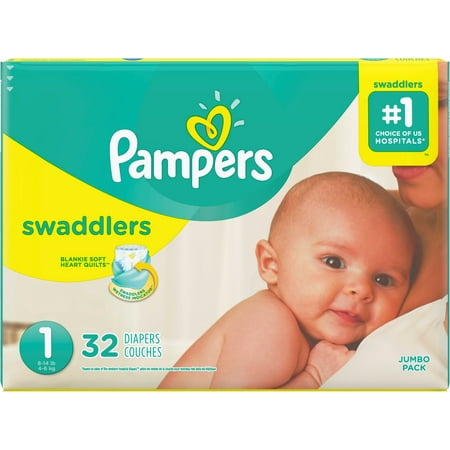 Pampers Swaddlers Diapers Sesame Beginnings, Size 1, 32 ea (Pack of