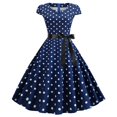 thumbnail image 2 of Femmes Casual Robe Femmes Parti Casual Points Imprimer Manches Courtes 1950S Ménagère Soirée Parti Robe de Bal Femmes Robes Femmes Vêtements L Noir, 2 of 3