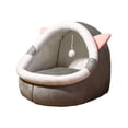 thumbnail image 1 of Nido para gatos semicerrado, cama para gatos, cueva, caseta para dormir acogedora con juguete colgante, escondite lavable, tienda de campaña para , L rosa, 1 of 8