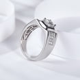 thumbnail image 3 of 1 Carat Round Cut Moissanite Rings Men Daily Wear 925 Sterling Silver Moissanite Promise Rings Boyfriend Lab Grown Diamond Wedding Ring Simulated Diamond Rings for Husband, 3 of 6