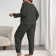 thumbnail image 4 of Pincandy Women's Plus Size Pajama Set - Crew Neck Long Sleeve Top & Pants, Casual & Comfortable for Homewear, 4 of 5