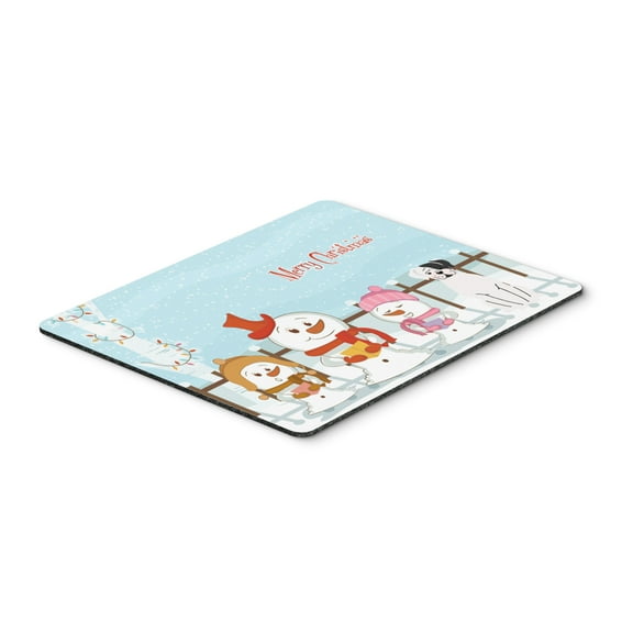 Merry Christmas Carolers White Boxer Cooper Mouse Pad Hot Pad or Trivet
