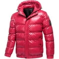 thumbnail image 2 of Yuwull Mens Fleece Jacket Mens Winter Jackets Men's Packable Insulated Warm Hooded Puffer Long Sleeve Down Jacket Winter Coat, 2 of 5