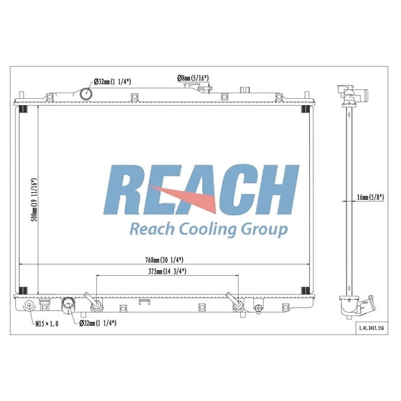 REACH 41-2417 Radiator for 02-01 Acura MDX; 04-03 Honda Pilot, Automotive Radiator Replacement Part