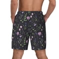 thumbnail image 2 of Lsque Mens Swim Trunks Watercolor Wildflower 1 Pattern - Bathing Suit Compression Liner - Beach Swim Shorts Swimwear - (S-3XL) - Stretch Quick Dry -Large, 2 of 9