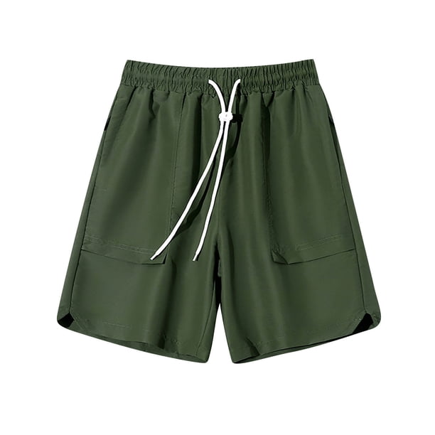 pstuiky Pantalones cortos para hombre, Pantalones cortos de verano para hombre, informales y cómodos, con bolsillo y cintura elástica y cordón ajustable. Pantalones cortos de entrenamiento