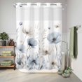 thumbnail image 6 of No Hook Shower Curtain, Blue Beige Spring Floral Shower Curtains for Bathroom with See Through Top Window, Summer Botanical Watercolor Waterproof & Washable Bath Curtain Stall 48"x72", 6 of 9