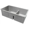 thumbnail image 5 of Ruvati 33-inch Low-Divide Undermount Tight Radius 60/40 Double Bowl 16 Gauge Stainless Steel Kitchen Sink - RVH7419, 5 of 7