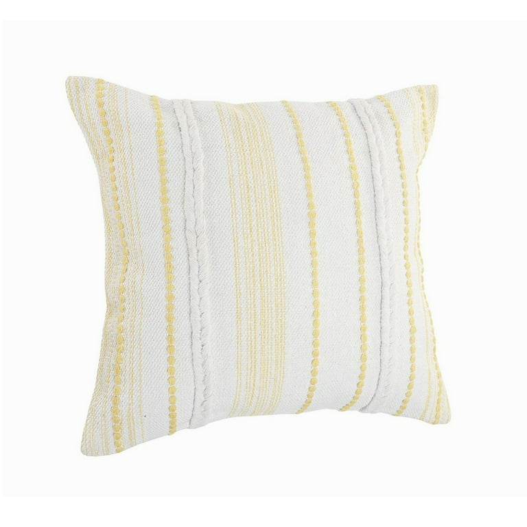 White and top yellow pillows