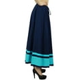 thumbnail image 4 of Bimba Women's Long Maxi Skirt With Contrast Border Boho Skirt With Elastic Waist, 4 of 7