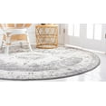 thumbnail image 3 of Rugs.com Brighella Collection Rug – 4 Ft Round Gray Medium Rug Perfect For Kitchens, Dining Rooms, 3 of 9
