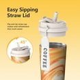 thumbnail image 3 of 18oz Travel Coffee Mug, 316 Stainless Steel Vacuum Insulated Tumbler with 2-in-1 Straw Lid & Strap, Liquid & Marble Print, 3 of 6