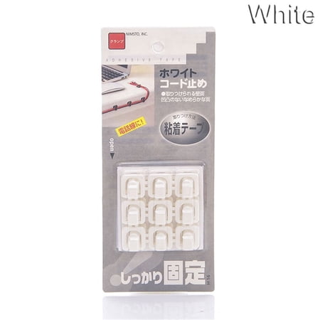 18 Pcs/pack Office Home Cable Storage Wall Wire Organizer Cord Line Clips Self-adhesive Fixed Buckle WHITE