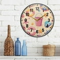 thumbnail image 3 of Yayeee Wall Clock Battery Operated 9.5" Silent Non-Ticking for Living Room, Blue Beach Toys Pattern, 3 of 8