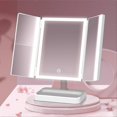 thumbnail image 2 of LED Travel Makeup Mirror, Rechargeable Trifold Cosmetic Mirror, 2 of 5