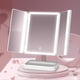 thumbnail image 2 of LED Travel Makeup Mirror, Rechargeable Trifold Cosmetic Mirror, 2 of 5