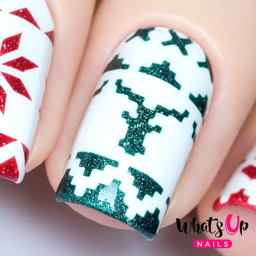 Whats Up Nails - Knit Your Own Sweater Tape Vinyl Stencils Nail Art Design  - Walmart.com