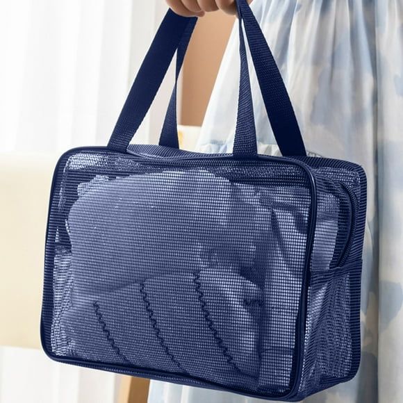 Fufafayo Sac de Lavage en Maille, Sac à Lessive en Maille Portable et Organisateur de Voyage pour Articles de Toilette, Cosmétiques et Jouets de Plage, Pochette de Rangement Résistante à l'Eau pour Salle de Bain, Gym Ou Voyage, Maille en Polyester Durable