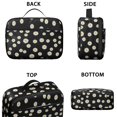thumbnail image 3 of Daisy Pioneer Flower Black Pattern Insulated Lunch Bag Teens,Bento School Lunch Bag for Teens for Work,Picnic or Travel 10.6x7.7x4.3 Inches,12 Can Capacity, 3 of 6