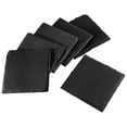 thumbnail image 4 of H-E 8pcs Square Slate Drink Coasters Set, 4" Black Slate Stone Coasters with Anti-Scratch Bottom and Coaster Holder for Drinks Cup, Coaster for Drink Bar Kitchen and Home Decor, 4 of 8