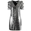 Michael Kors Sequined Georgette Dress, Silver/Black (10, Silver)