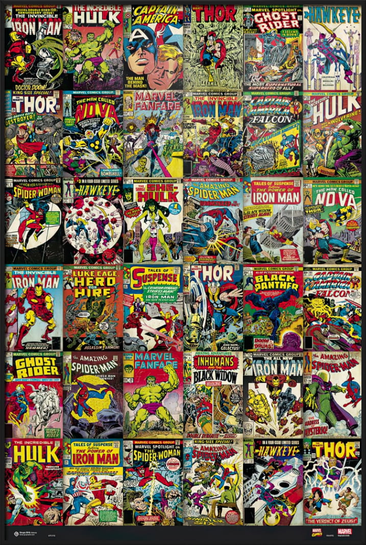 Marvel Comic Book Collage Picture Canvas Print 