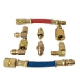 thumbnail image 3 of KAKOWELY Ensemble de 8 Pcs pour Climatiseur de Voiture Réfrigération R134A R12 Adaptateur de Conversion Tuyau Kits Joint Dissolvant Rapide Installateur Raccord Rapide Connecteur,4.92x"X0.47"X0.43 Pouces, 3 of 5