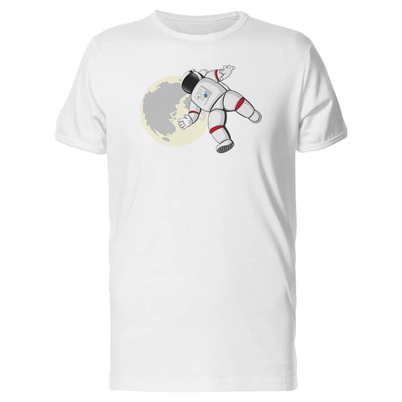 Flying Astronaut On The Moon Tee Men's -Image by Shutterstock