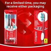 Colgate 360 Advanced Whitening Toothbrush Pack, Soft Adult Toothbrushes, 4 Pack