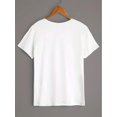 thumbnail image 3 of Birthday Letter Print Crew Neck Short Sleeve T-Shirt - Soft, Breathable, Relaxed Fit, Casual Wear for Women - Unique Gift Idea for Her Special Day, 3 of 4