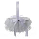 thumbnail image 1 of Ounissouiy Cesta de niña de las flores Bowknot Cesta de flores en forma de corazón Portador de pétalos de satén de encaje para la ceremonia de Kits de decoración para fiestas, 1 of 6