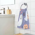 thumbnail image 3 of Yayeee 2 Pack Hand Towels for Bathroom 100% Cotton 16" x 28" Soft Absorbent Kitchen Towel, Blue Cute Halloween, 3 of 7
