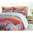 thumbnail image 4 of Ambesonne Trees Duvet Cover Set, Surreal Forest Sky Painting, Calking, Pink Coral Blue Grey, 4 of 5