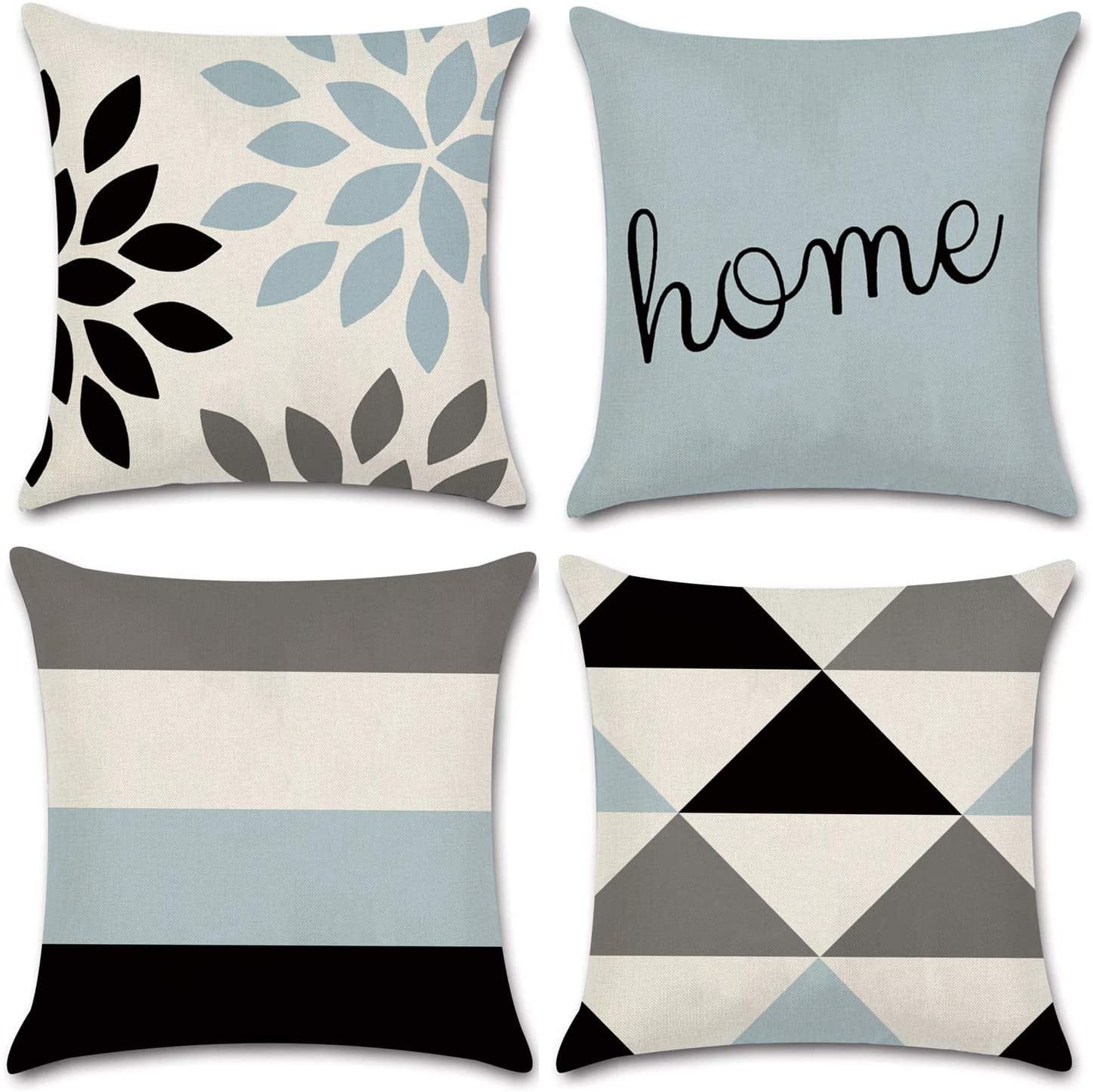 16" Geometric Cotton Linen Throw Pillow Case Cushion Cover Decoration Set of 2 